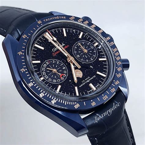 omega speedmaster moonphase aventurine|omega speedmaster moonwatch blue.